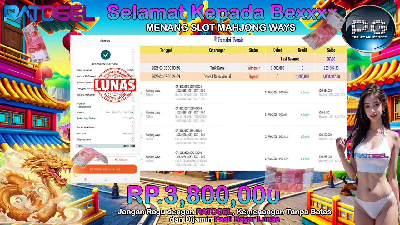 BUKTI JACKPOT SLOT MAHJONG WAYS  TERPERCAYA DI INDONESIA TGL 03-03-2025