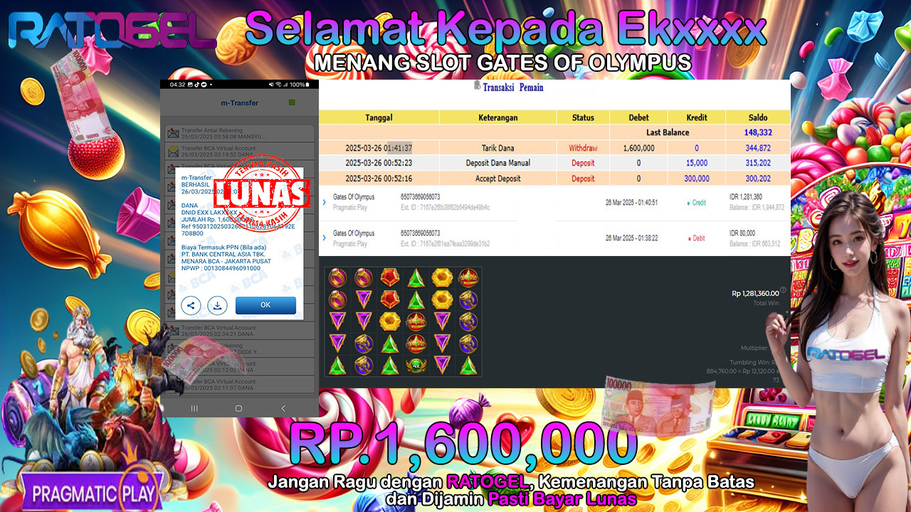 BUKTI JACKPOT SLOT GATES OF OLYMPUS TERPERCAYA DI INDONESIA TGL 26-03-2025